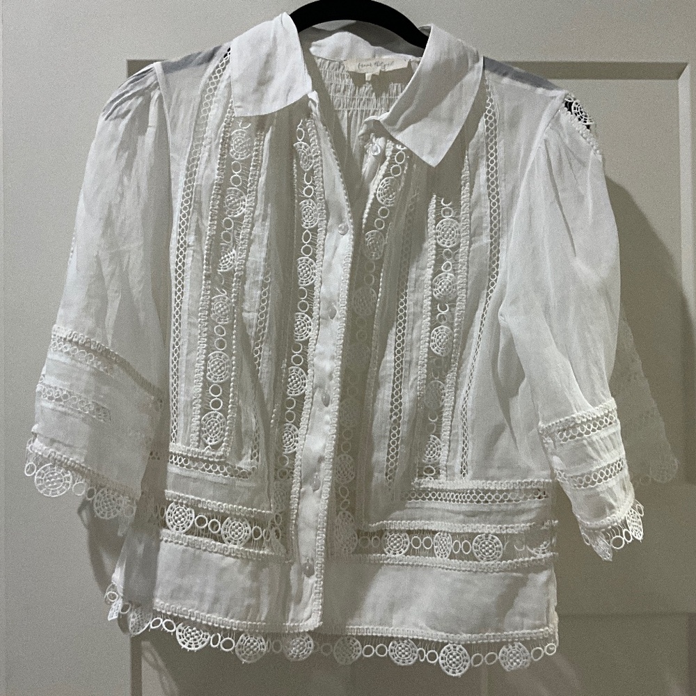 Free The People Ivory Lace Top Small